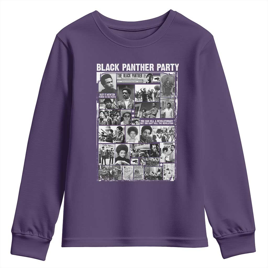 Black Panther Party Collage Youth Sweatshirt Revolutionary Tribute to Huey P. Newton Movement Legacy - Wonder Print Shop
