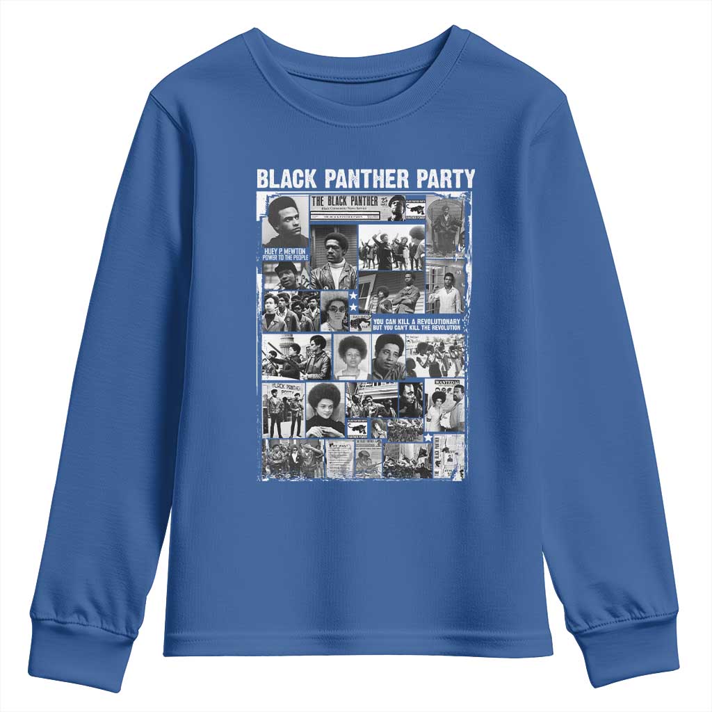 Black Panther Party Collage Youth Sweatshirt Revolutionary Tribute to Huey P. Newton Movement Legacy - Wonder Print Shop