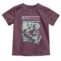 Black History Matters Toddler T Shirt MLK Malcolm X Obama Rosa Parks Inspirational Tribute - Wonder Print Shop