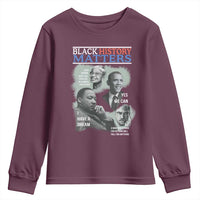 Black History Matters Youth Sweatshirt MLK Malcolm X Obama Rosa Parks Inspirational Tribute - Wonder Print Shop