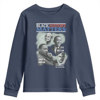 Black History Matters Youth Sweatshirt MLK Malcolm X Obama Rosa Parks Inspirational Tribute - Wonder Print Shop