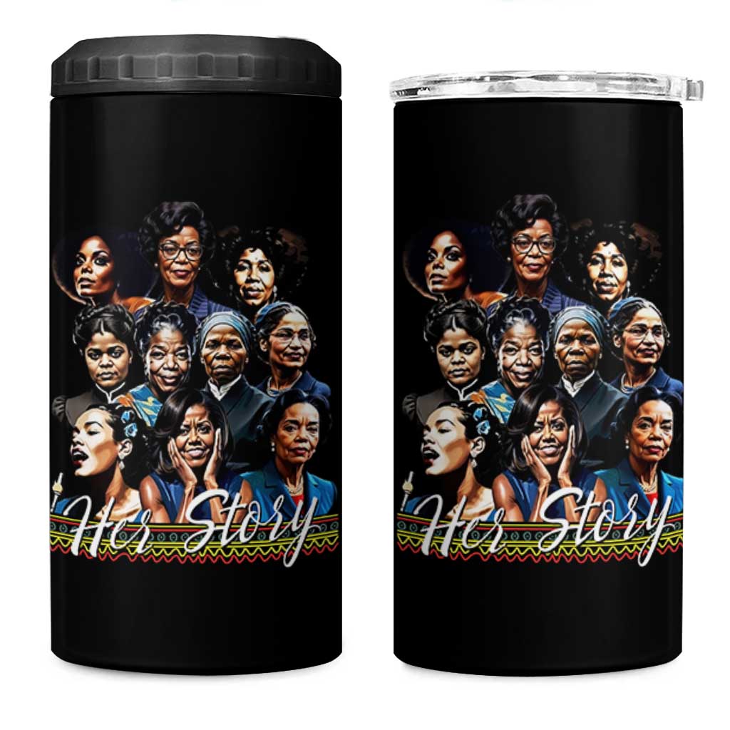 HerStory Tribute 4 in 1 Can Cooler Tumbler Celebrating Legendary Black Women of History and Power - Wonder Print Shop