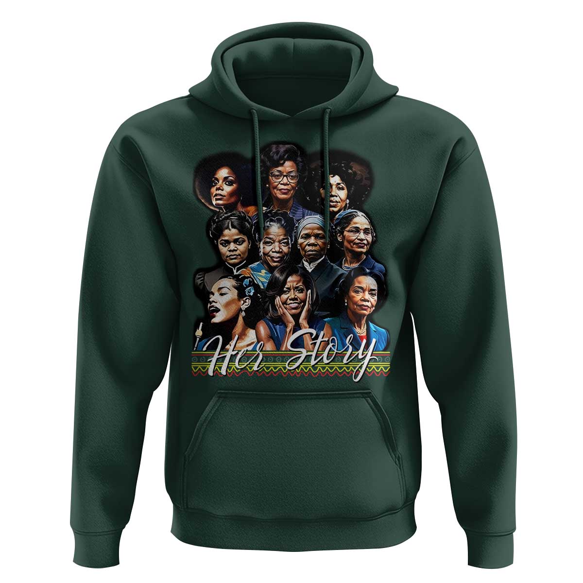 HerStory Tribute Hoodie Celebrating Legendary Black Women of History and Power - Wonder Print Shop