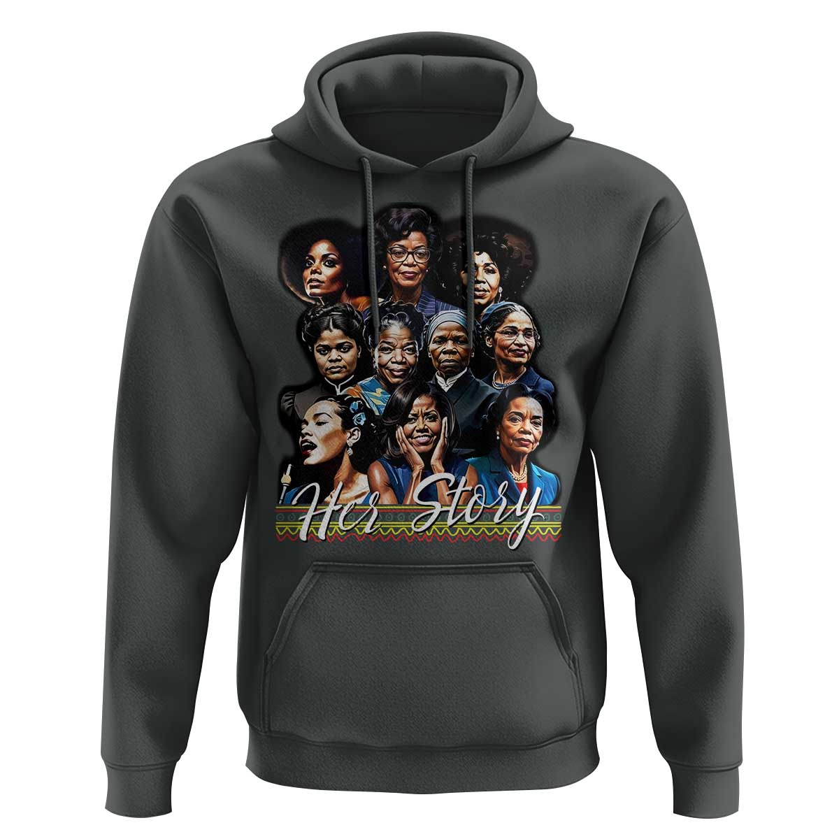 HerStory Tribute Hoodie Celebrating Legendary Black Women of History and Power - Wonder Print Shop