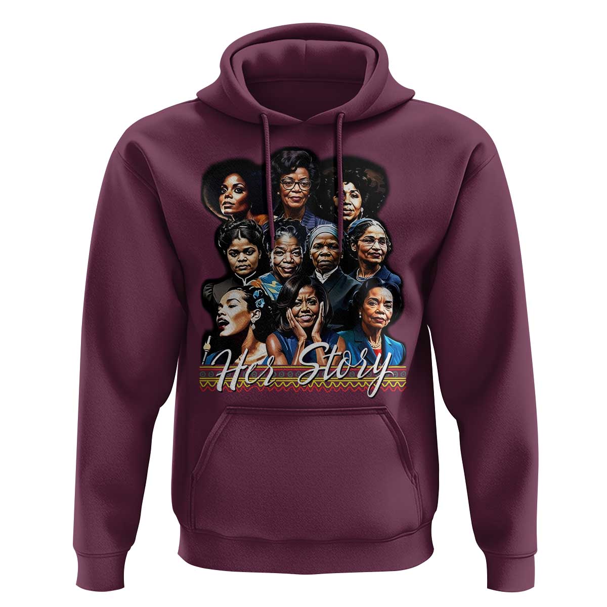 HerStory Tribute Hoodie Celebrating Legendary Black Women of History and Power - Wonder Print Shop