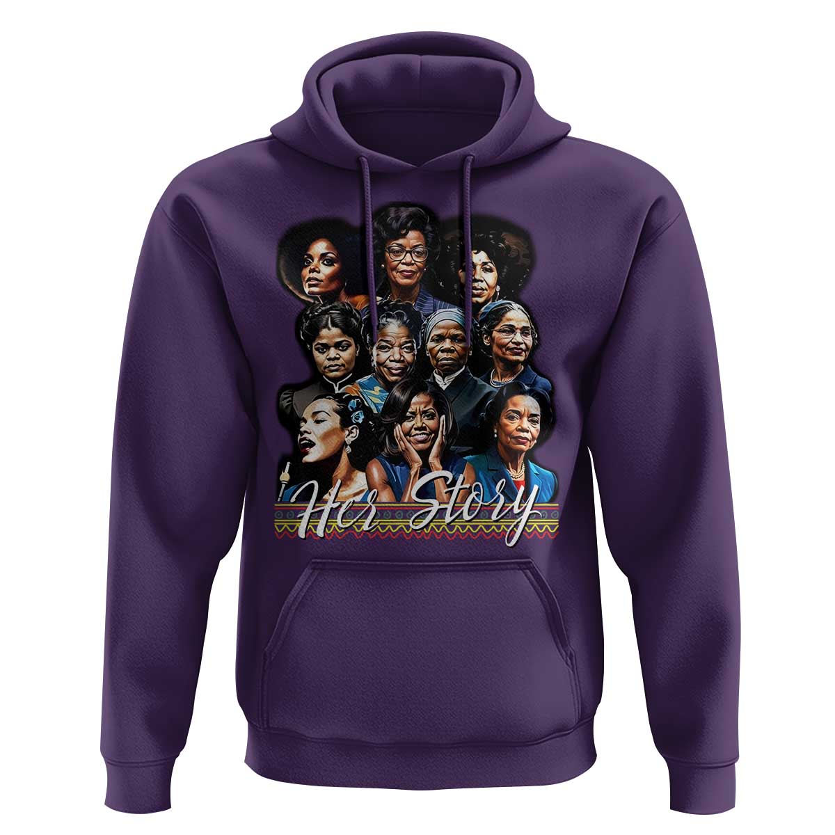 HerStory Tribute Hoodie Celebrating Legendary Black Women of History and Power - Wonder Print Shop