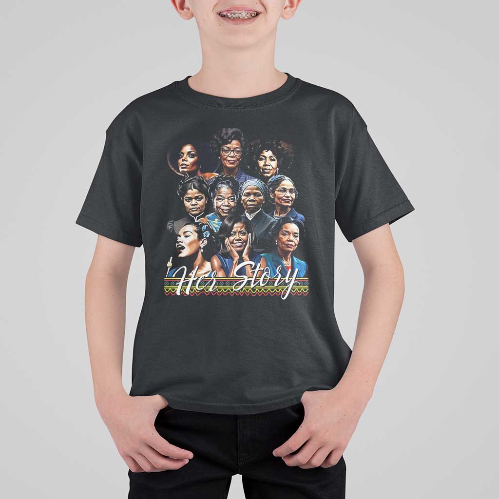 HerStory Tribute T Shirt For Kid Celebrating Legendary Black Women of History and Power - Wonder Print Shop