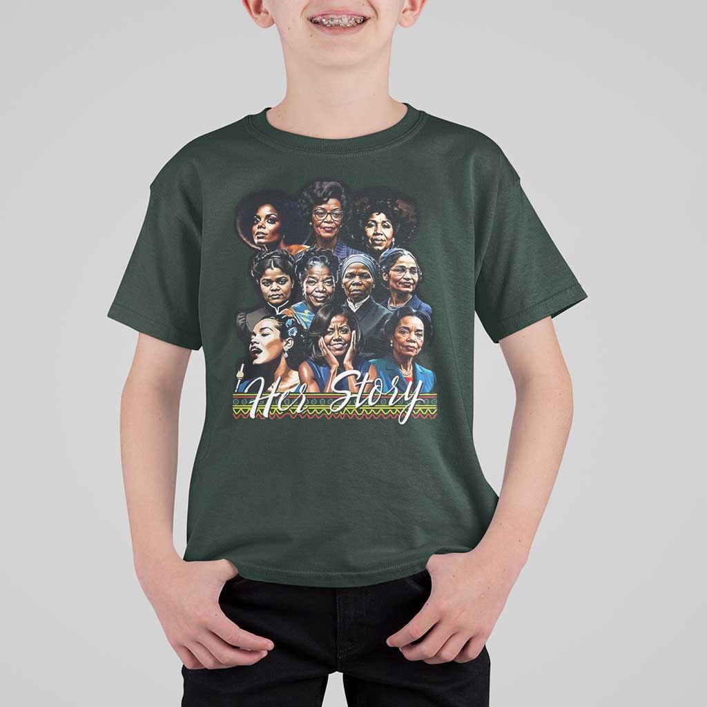 HerStory Tribute T Shirt For Kid Celebrating Legendary Black Women of History and Power - Wonder Print Shop