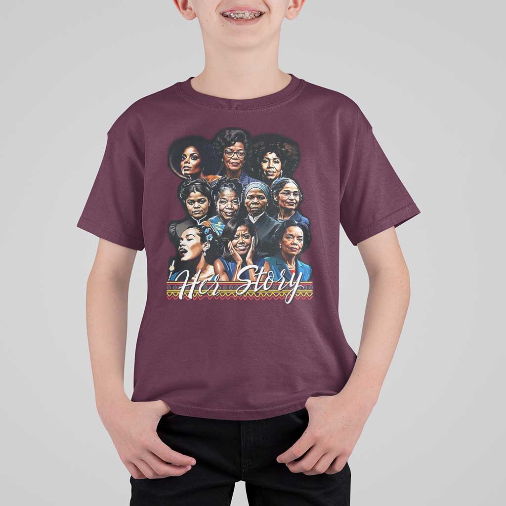 HerStory Tribute T Shirt For Kid Celebrating Legendary Black Women of History and Power - Wonder Print Shop