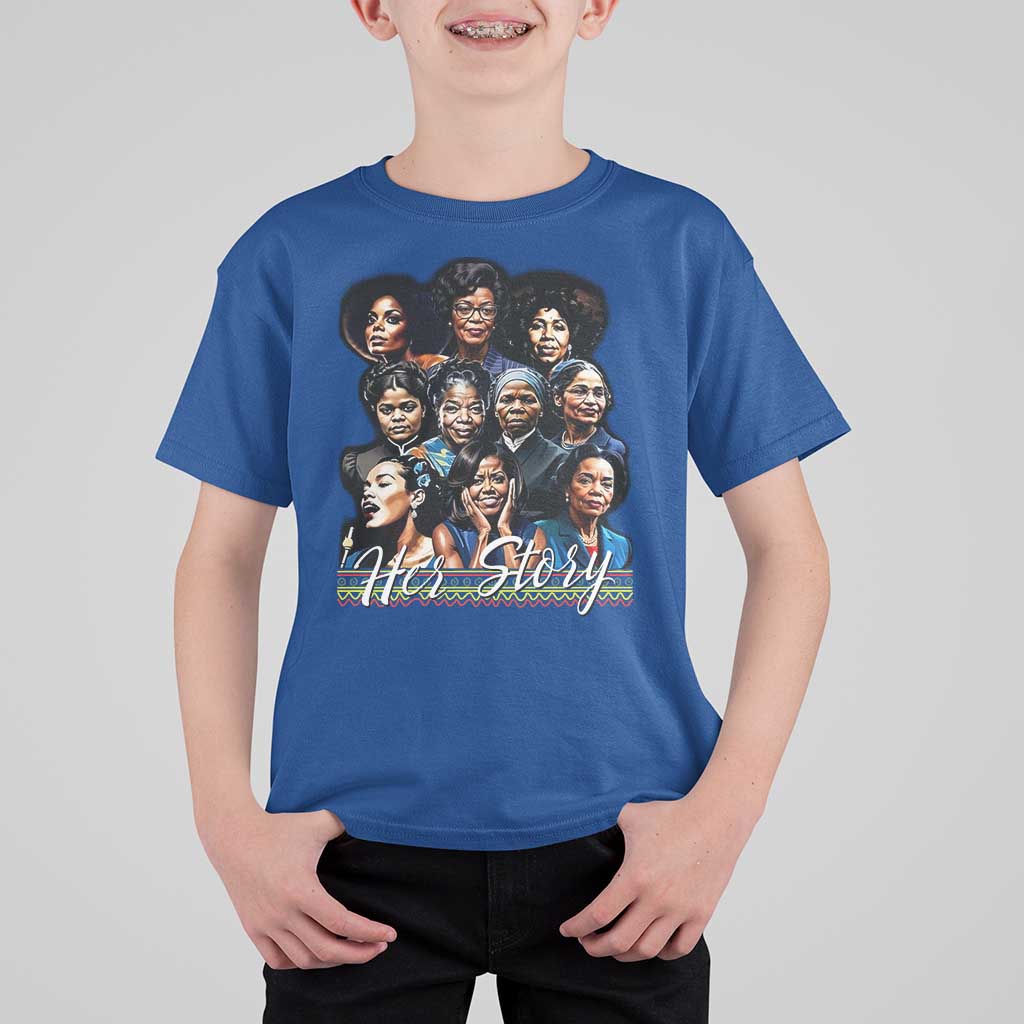 HerStory Tribute T Shirt For Kid Celebrating Legendary Black Women of History and Power - Wonder Print Shop