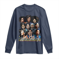 HerStory Tribute Long Sleeve Shirt Celebrating Legendary Black Women of History and Power - Wonder Print Shop