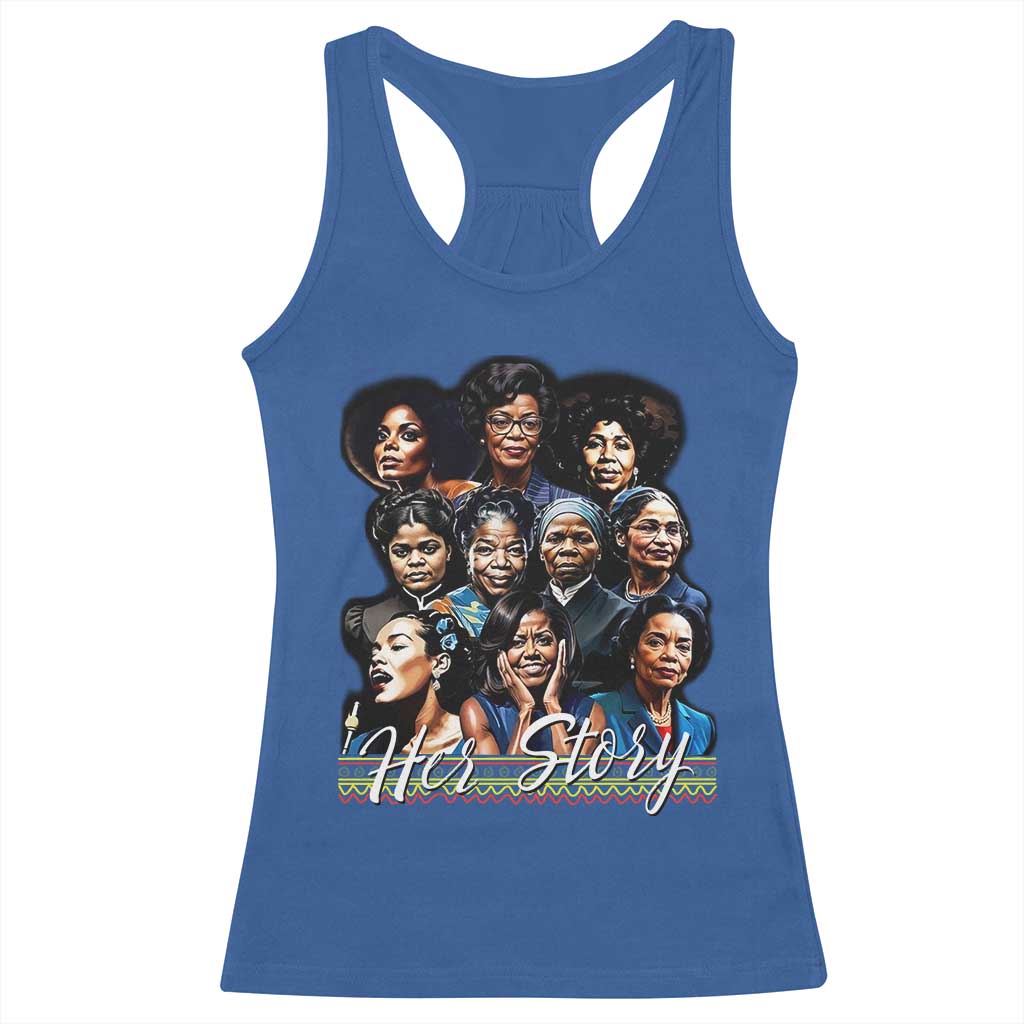 HerStory Tribute Racerback Tank Top Celebrating Legendary Black Women of History and Power - Wonder Print Shop