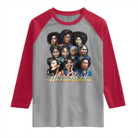 HerStory Tribute Raglan Shirt Celebrating Legendary Black Women of History and Power - Wonder Print Shop