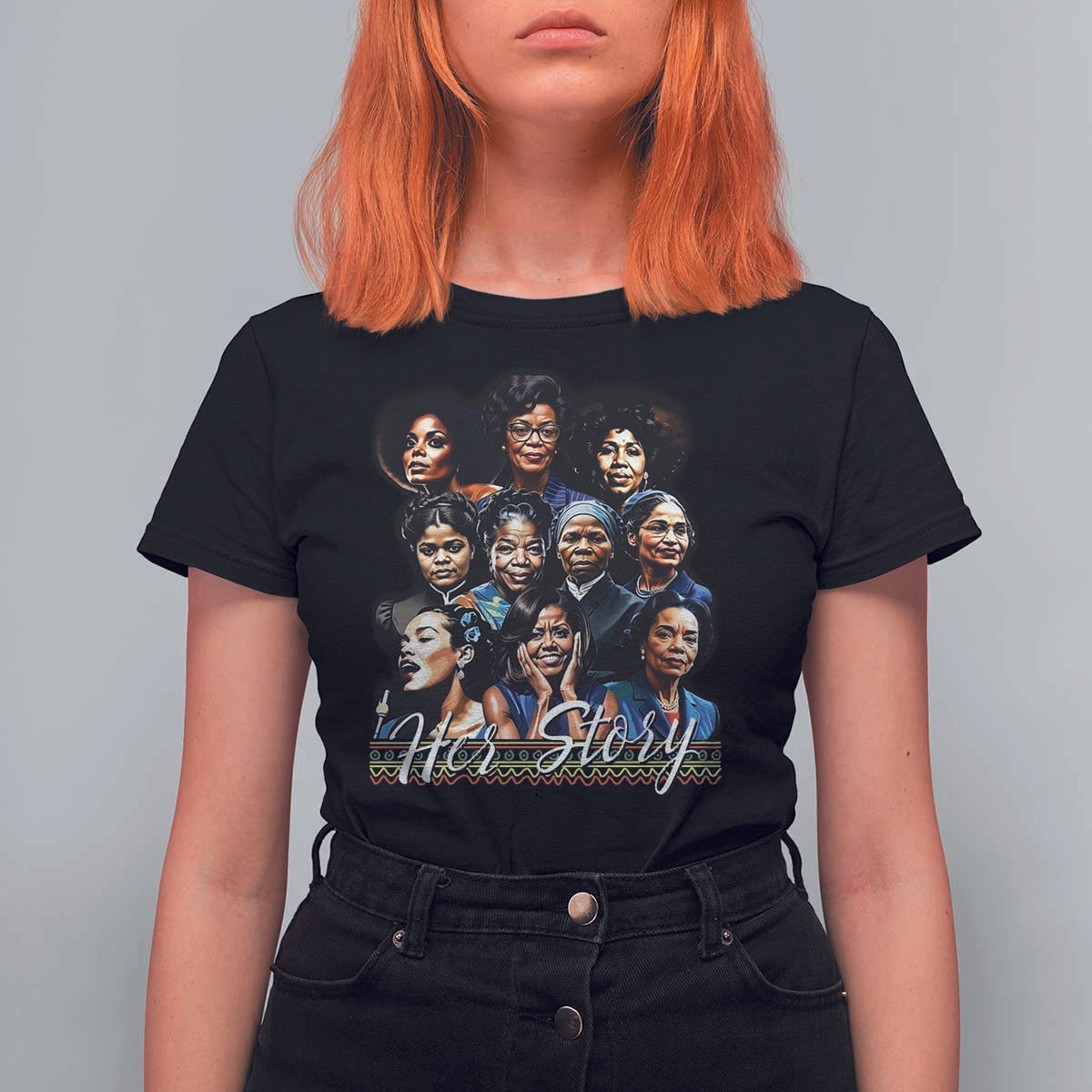 HerStory Tribute T Shirt For Women Celebrating Legendary Black Women of History and Power - Wonder Print Shop