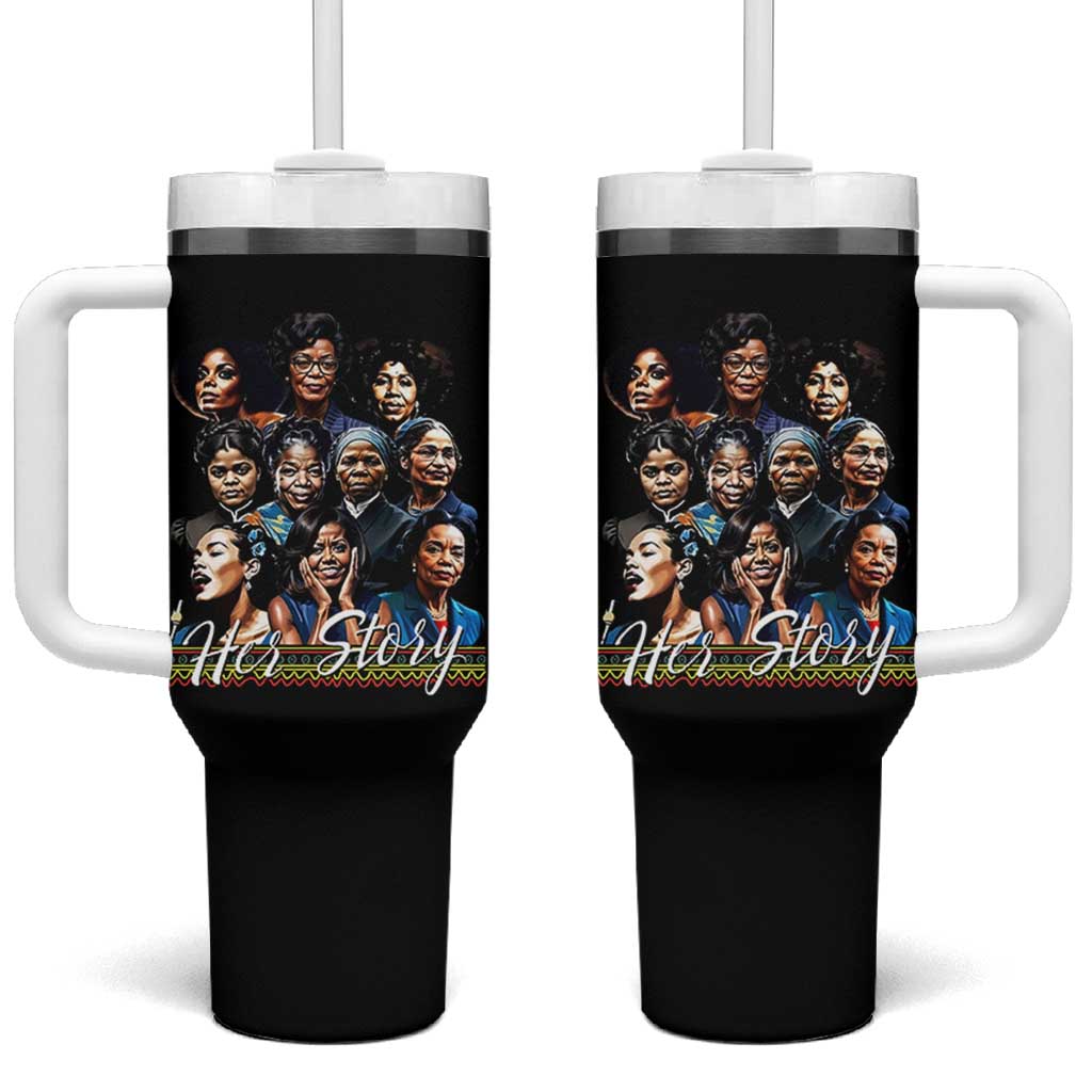 HerStory Tribute Tumbler With Handle Celebrating Legendary Black Women of History and Power - Wonder Print Shop