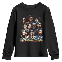 HerStory Tribute Youth Sweatshirt Celebrating Legendary Black Women of History and Power - Wonder Print Shop