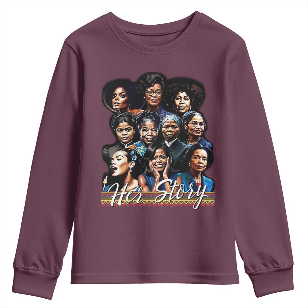 HerStory Tribute Youth Sweatshirt Celebrating Legendary Black Women of History and Power - Wonder Print Shop