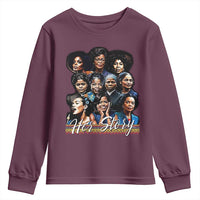 HerStory Tribute Youth Sweatshirt Celebrating Legendary Black Women of History and Power - Wonder Print Shop