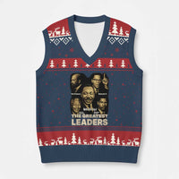 The Greatest Black Leaders Tribute V-Neck Knit Sweater Vest Civil Rights Icons Legacy - Wonder Print Shop