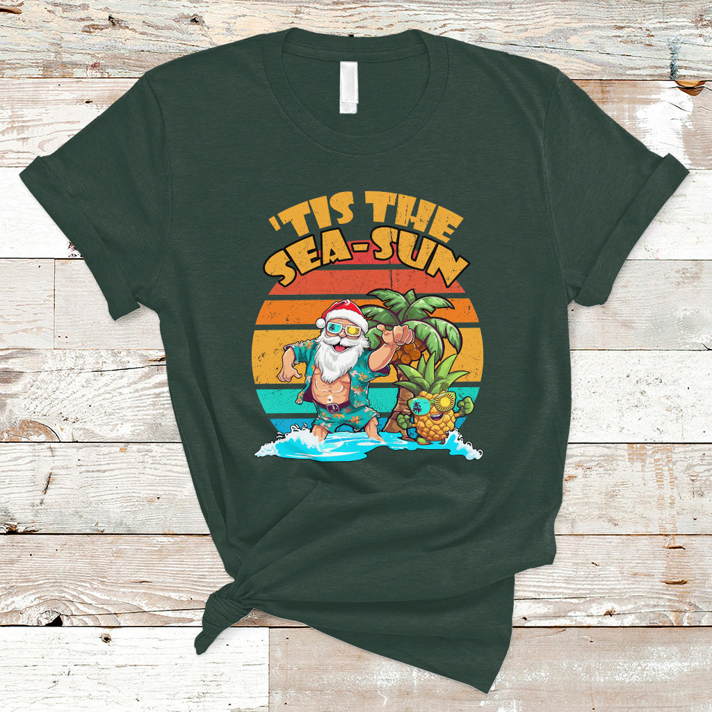 Christmas in July T Shirt Tis The Sea-Sun Santa Beach Summer Season Christmas In July - Wonder Print Shop