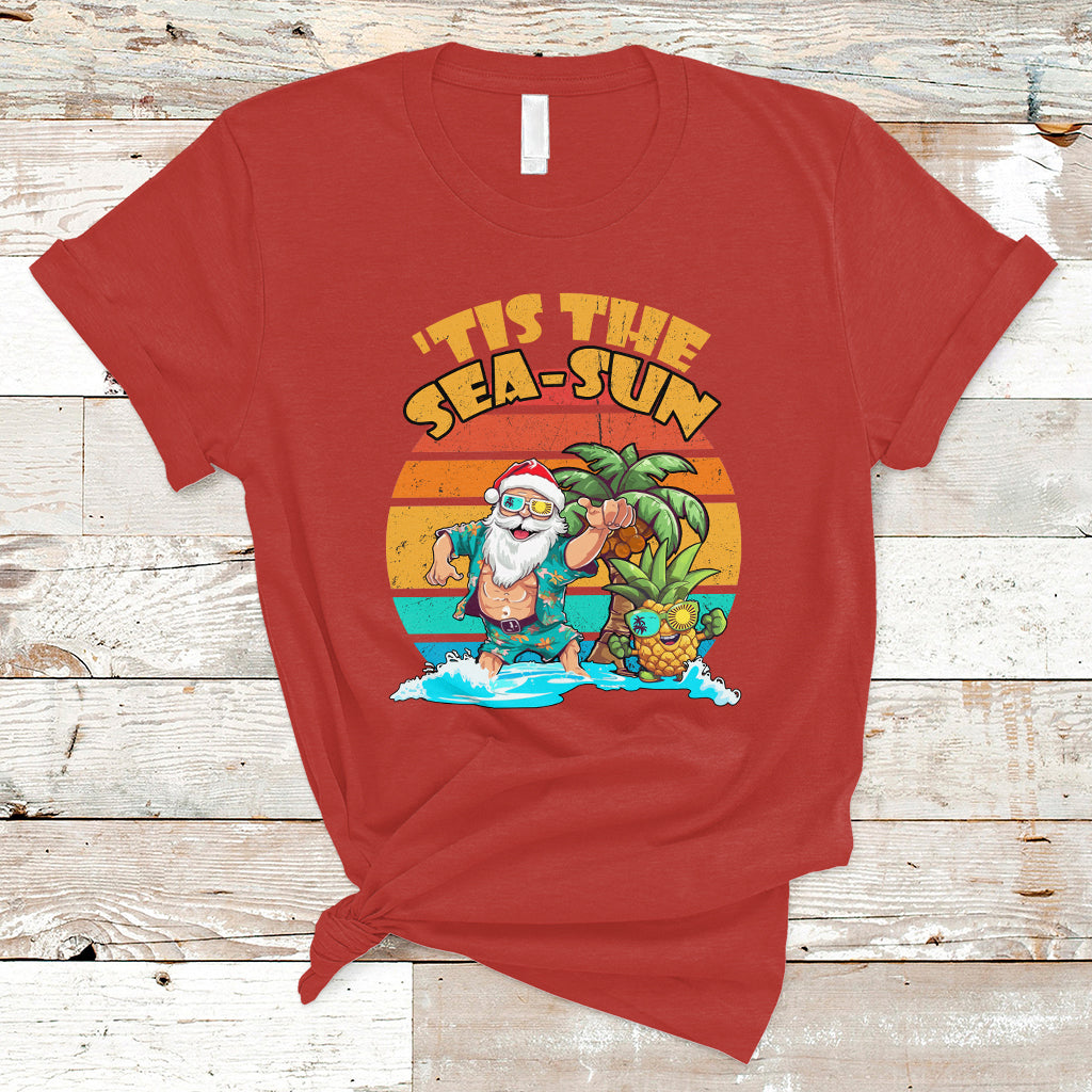 Christmas in July T Shirt Tis The Sea-Sun Santa Beach Summer Season Christmas In July - Wonder Print Shop