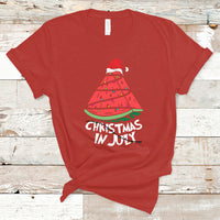 Christmas in July T Shirt Christmas In July Watermelon Xmas Tree Summer Beach Vacation - Wonder Print Shop