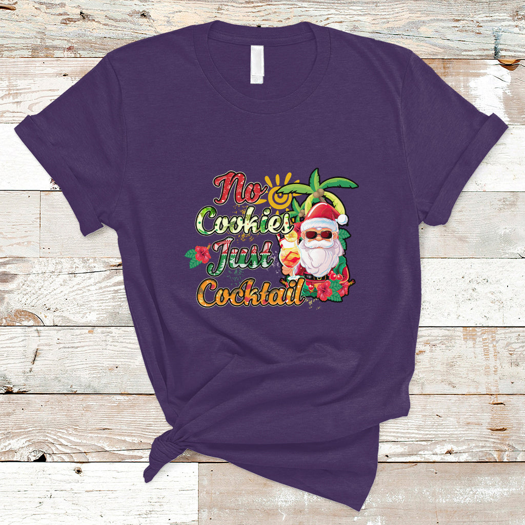 Christmas in July T Shirt No Cookies Just Cocktails Hawaiian Santa Christmas In July - Wonder Print Shop