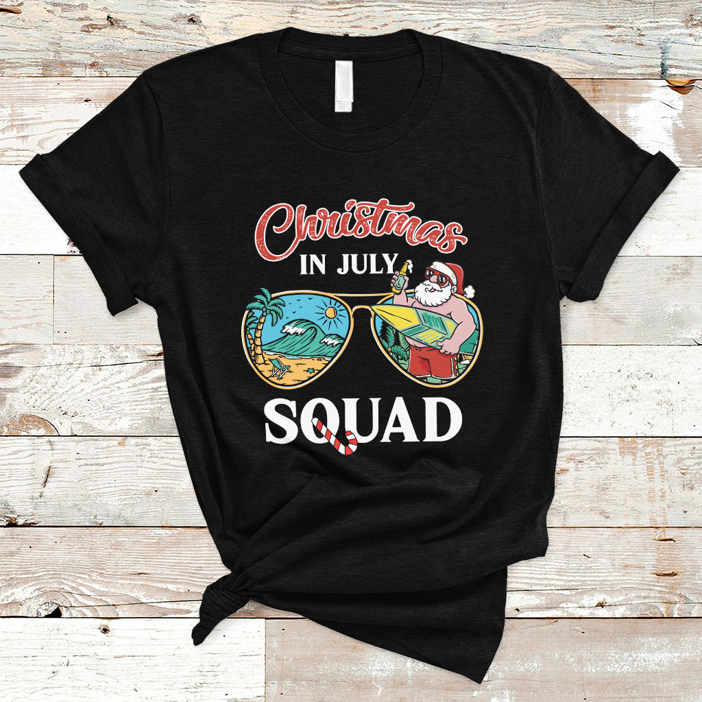 Christmas in July T Shirt Christmas In July Squad Funny Summer Xmas Beach Holiday - Wonder Print Shop