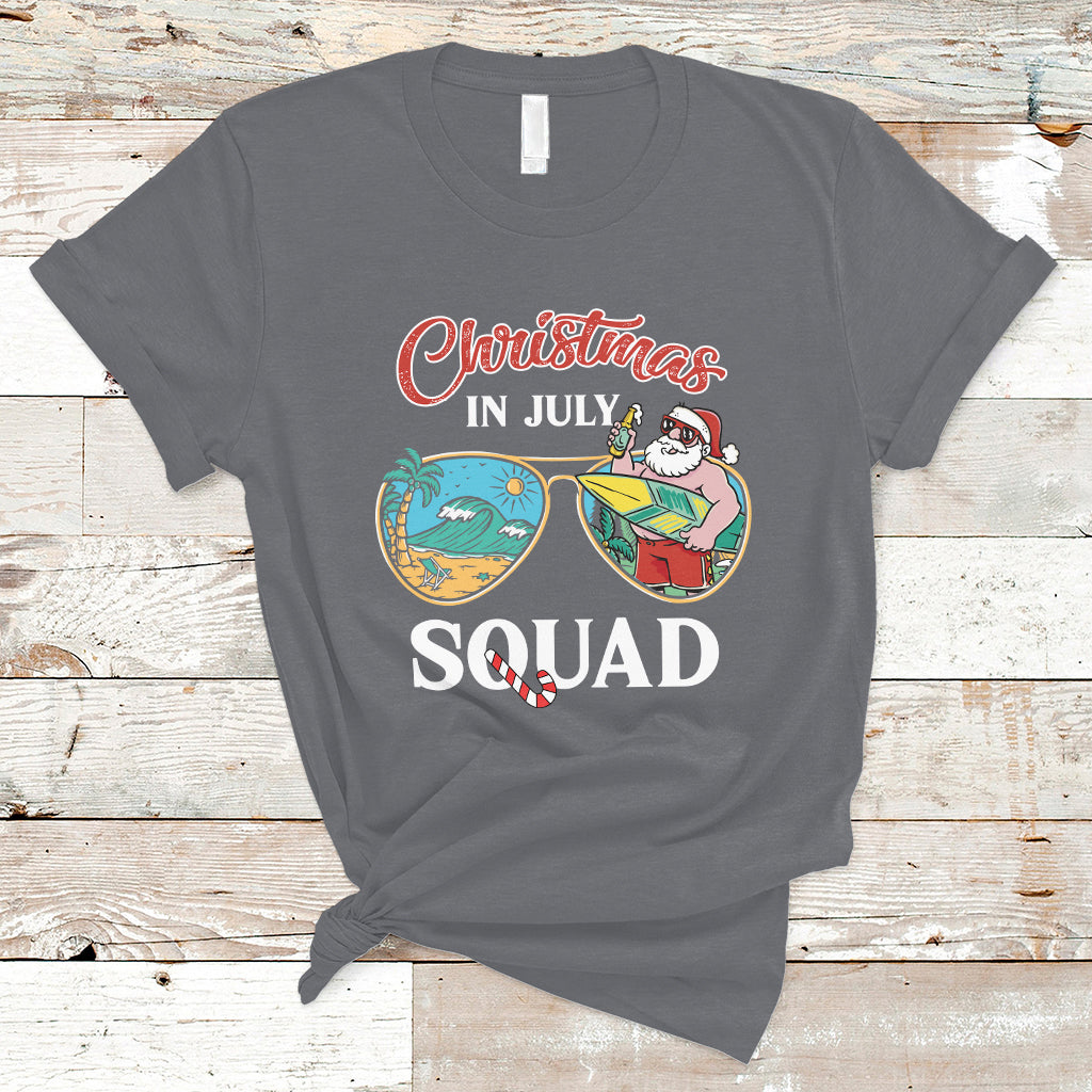 Christmas in July T Shirt Christmas In July Squad Funny Summer Xmas Beach Holiday - Wonder Print Shop