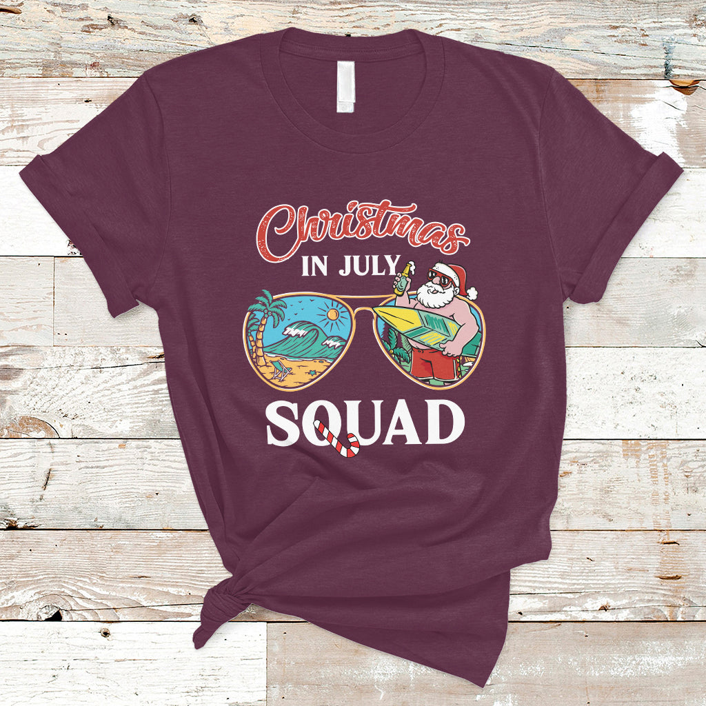 Christmas in July T Shirt Christmas In July Squad Funny Summer Xmas Beach Holiday - Wonder Print Shop