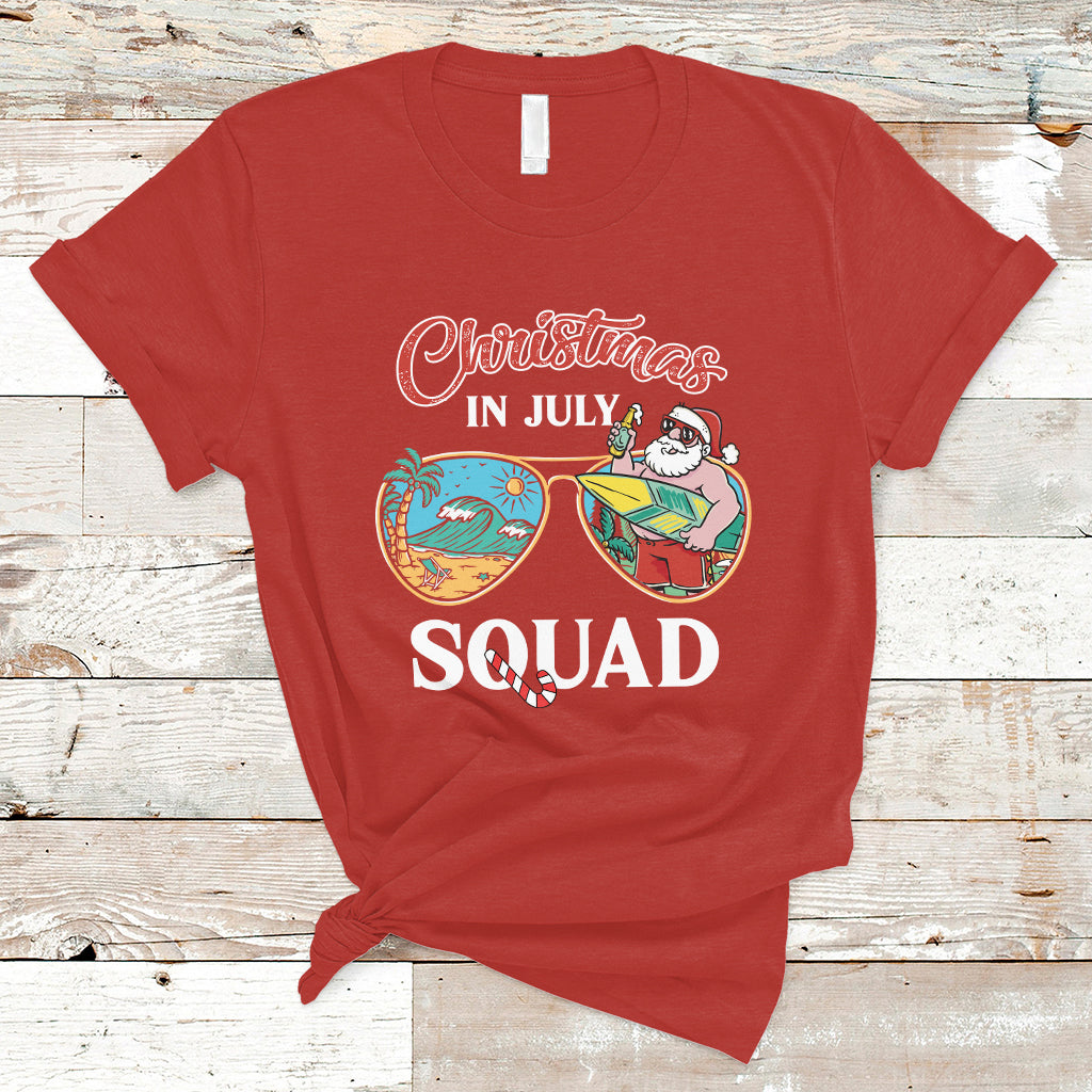 Christmas in July T Shirt Christmas In July Squad Funny Summer Xmas Beach Holiday - Wonder Print Shop