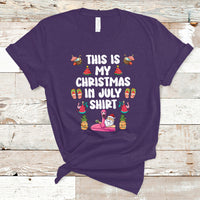 Christmas in July T Shirt This Is My Christmas In July Shirt Xmas Santa Summer Beach - Wonder Print Shop