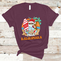 Christmas in July T Shirt Mele Kalikimaka Palm Tree Hawaiian Santa Christmas In July - Wonder Print Shop