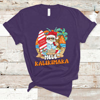 Christmas in July T Shirt Mele Kalikimaka Palm Tree Hawaiian Santa Christmas In July - Wonder Print Shop