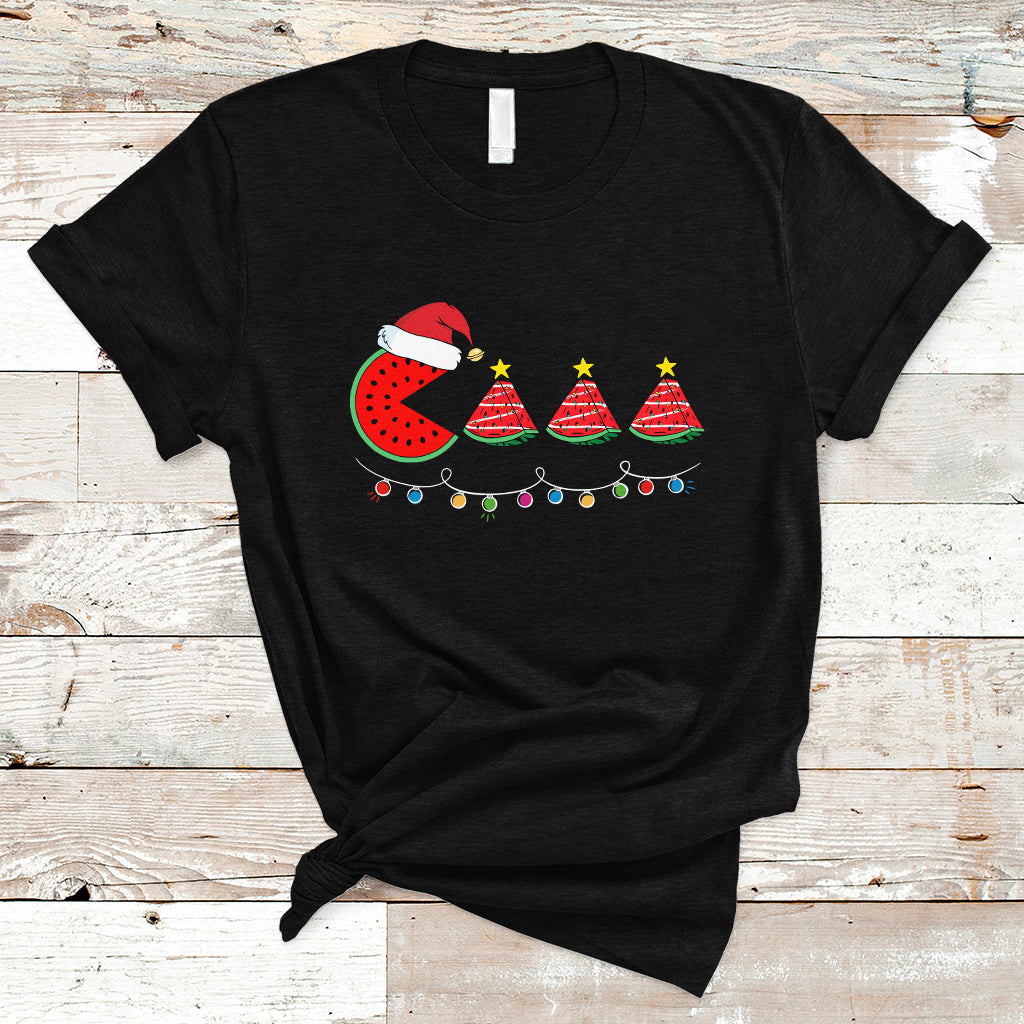 Christmas in July T Shirt Lighting Santa Watermelon Pie Eating Christmas In July - Wonder Print Shop