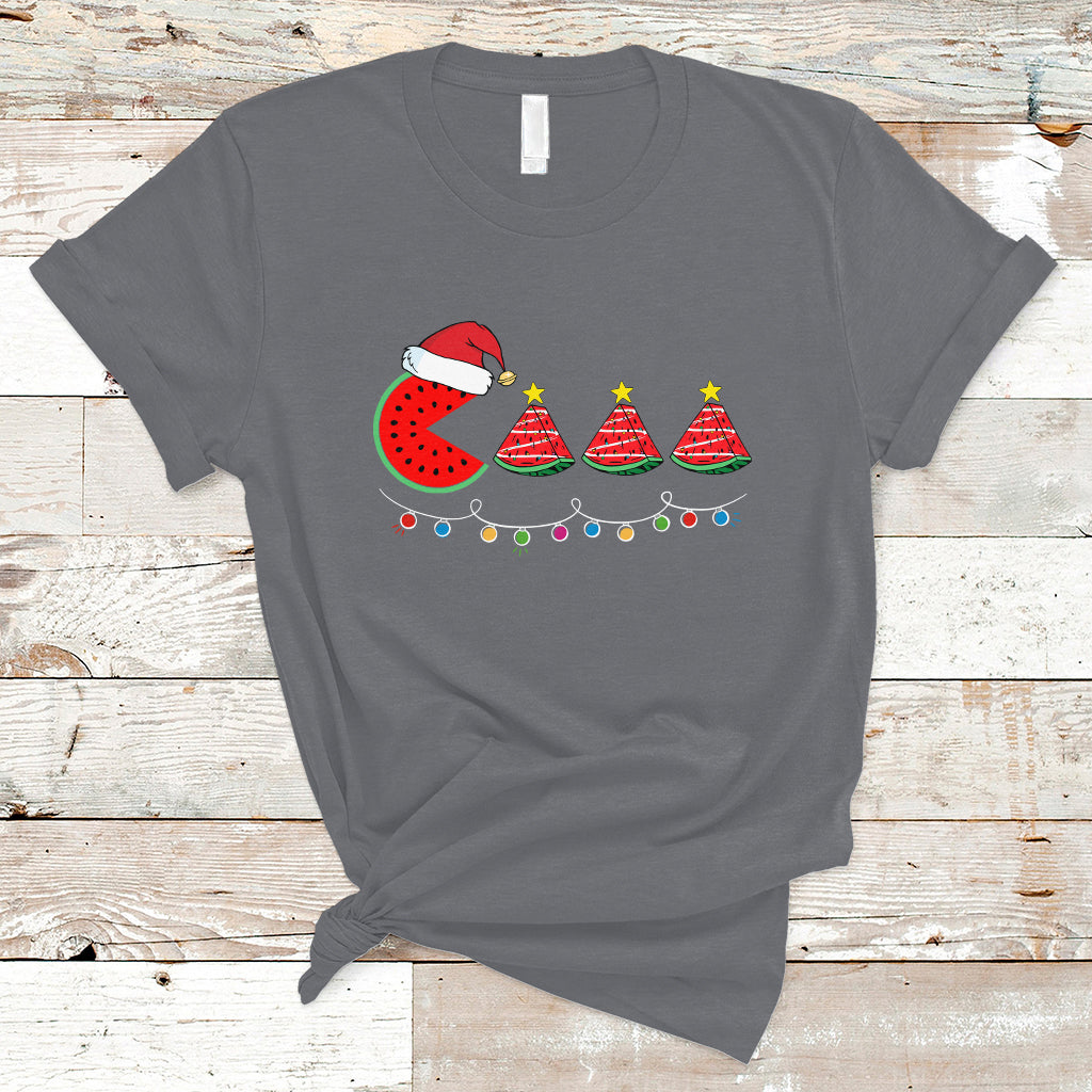 Christmas in July T Shirt Lighting Santa Watermelon Pie Eating Christmas In July - Wonder Print Shop