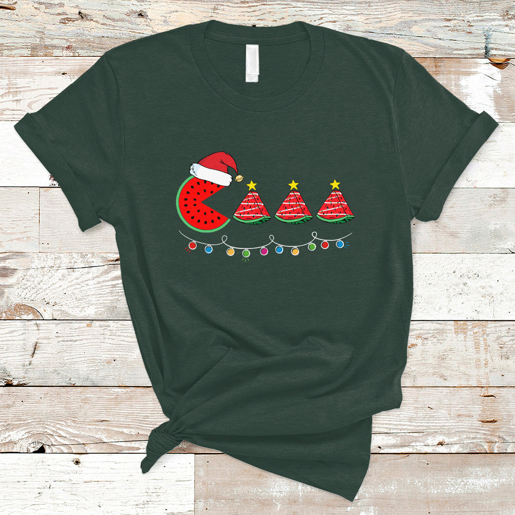 Christmas in July T Shirt Lighting Santa Watermelon Pie Eating Christmas In July - Wonder Print Shop