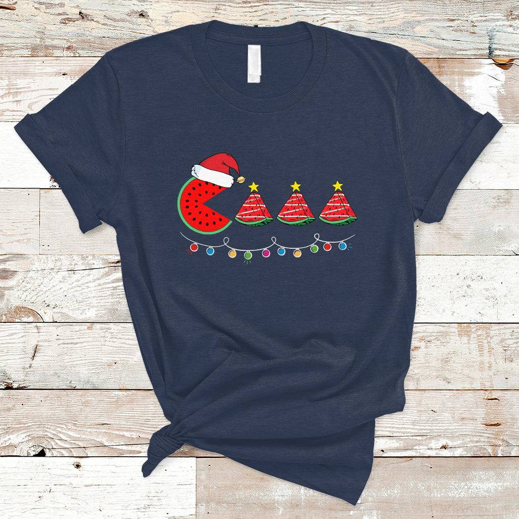 Christmas in July T Shirt Lighting Santa Watermelon Pie Eating Christmas In July - Wonder Print Shop