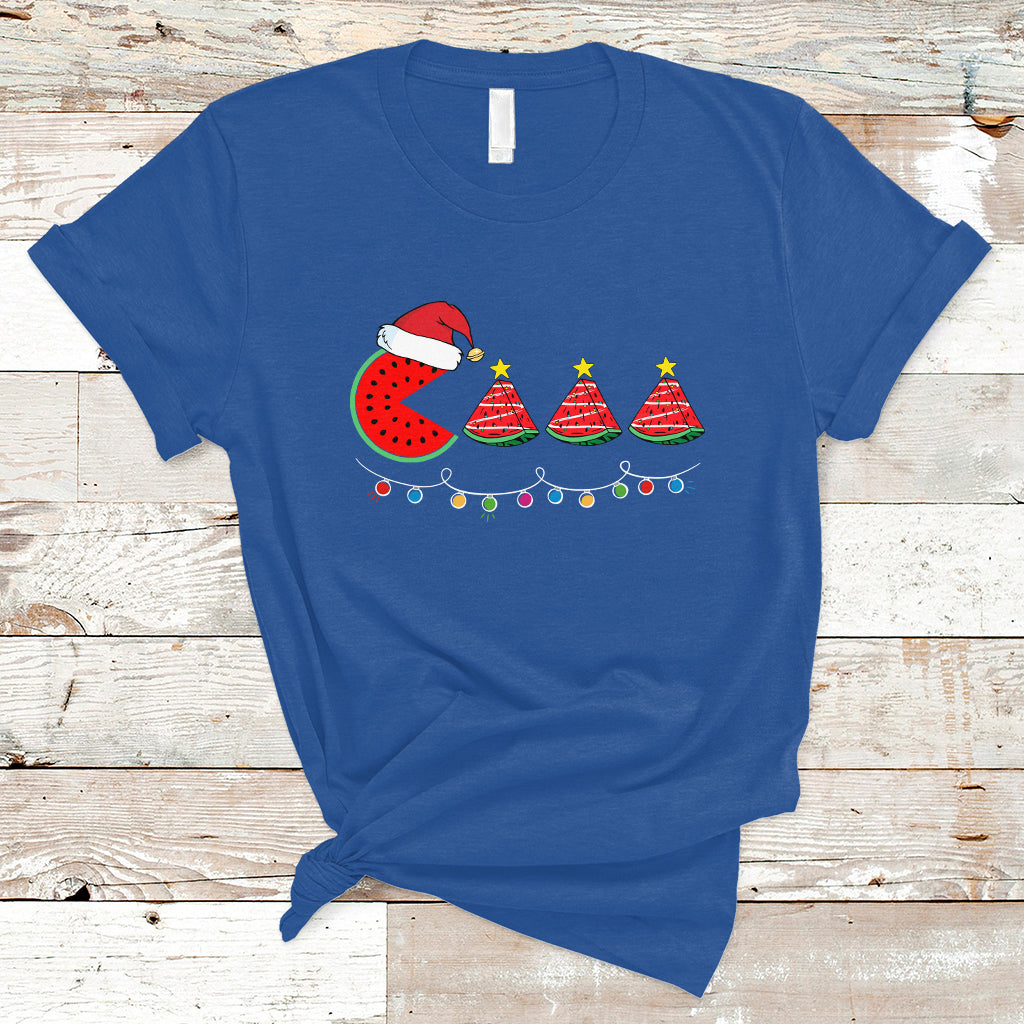 Christmas in July T Shirt Lighting Santa Watermelon Pie Eating Christmas In July - Wonder Print Shop