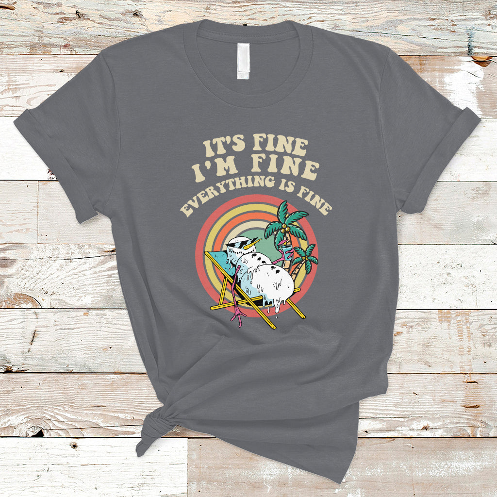 Christmas in July T Shirt It's Fine I'm Fine Everything Is Fine Christmas In July - Wonder Print Shop
