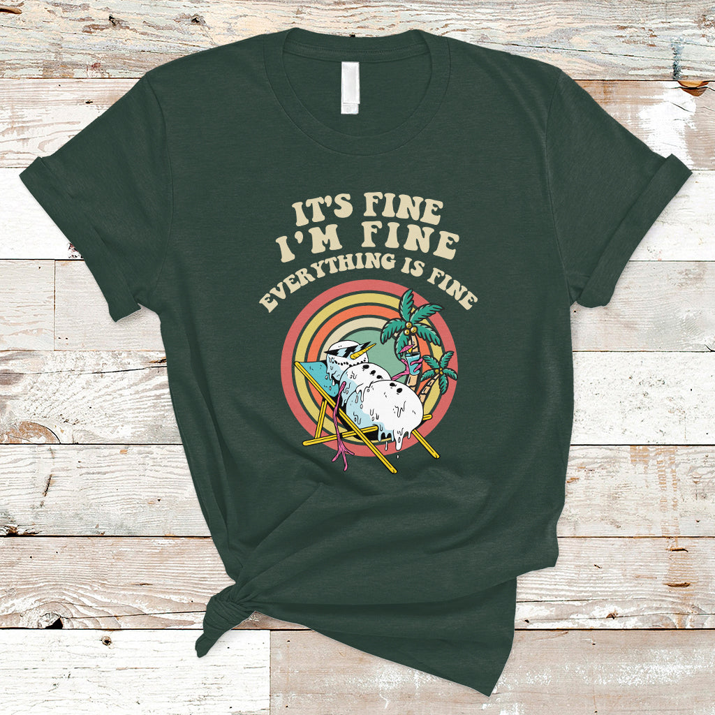Christmas in July T Shirt It's Fine I'm Fine Everything Is Fine Christmas In July - Wonder Print Shop