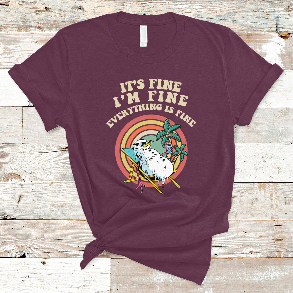 Christmas in July T Shirt It's Fine I'm Fine Everything Is Fine Christmas In July - Wonder Print Shop