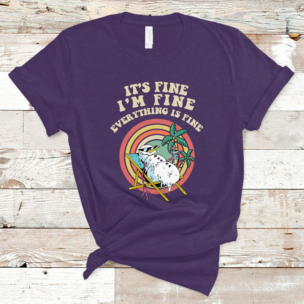 Christmas in July T Shirt It's Fine I'm Fine Everything Is Fine Christmas In July - Wonder Print Shop