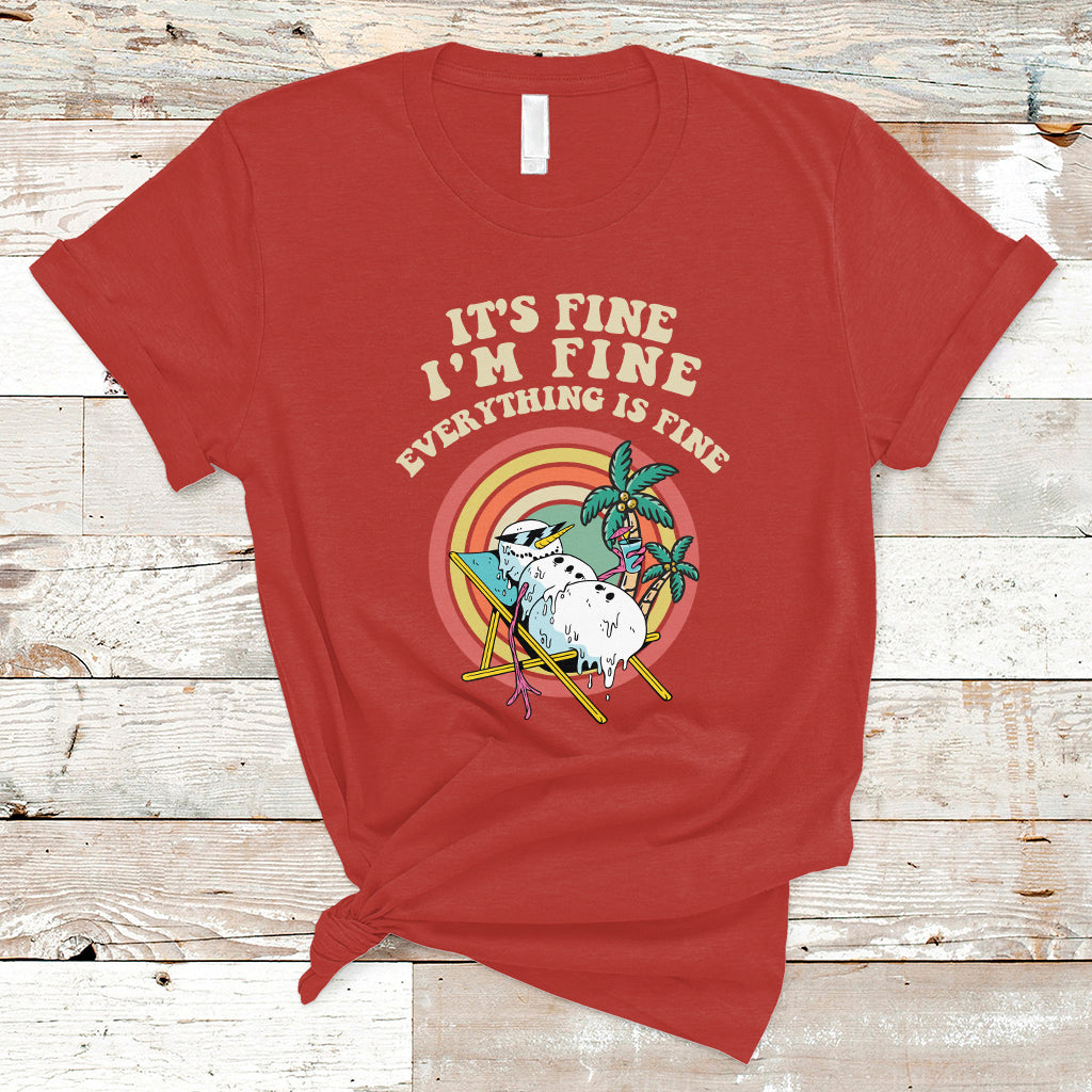 Christmas in July T Shirt It's Fine I'm Fine Everything Is Fine Christmas In July - Wonder Print Shop