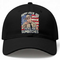 Happy 4th of July To All You Sumbitches Funny Sheriff Baseball Cap Retro Movie Quote Inspo Country Humor