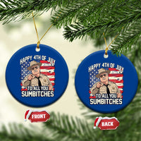 Happy 4th of July To All You Sumbitches Funny Sheriff Ceramic Ornament Retro Movie Quote Inspo Country Humor