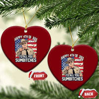 Happy 4th of July To All You Sumbitches Funny Sheriff Ceramic Ornament Retro Movie Quote Inspo Country Humor