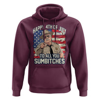 Happy 4th of July To All You Sumbitches Funny Sheriff Hoodie Retro Movie Quote Inspo Country Humor