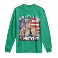 Happy 4th of July To All You Sumbitches Funny Sheriff Long Sleeve Shirt Retro Movie Quote Inspo Country Humor