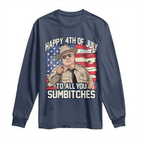Happy 4th of July To All You Sumbitches Funny Sheriff Long Sleeve Shirt Retro Movie Quote Inspo Country Humor